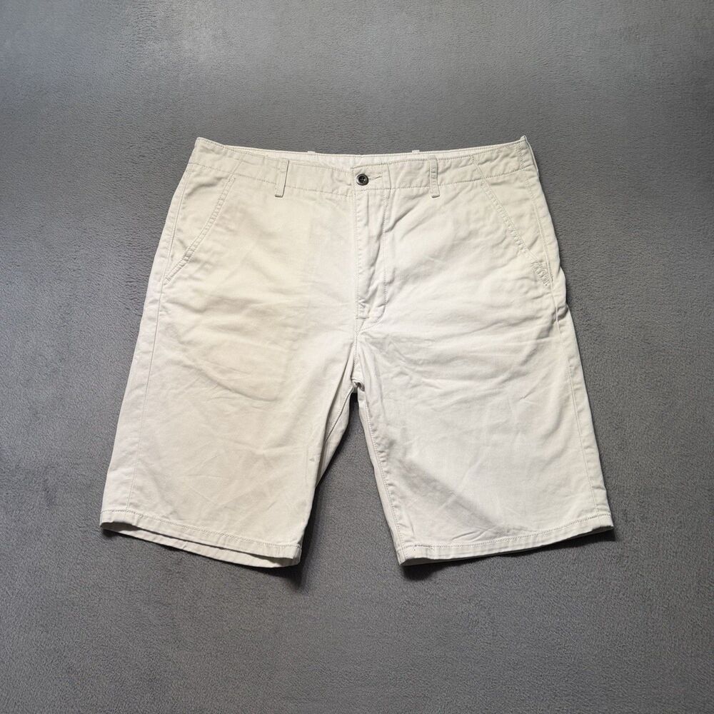 Levis Mens W36 Chino Shorts Beige 100% Cotton Flat Front White Tab Casual